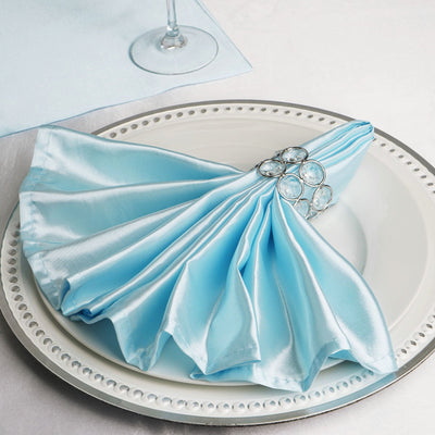 Elevate Your Table Settings with Light Blue Satin Napkins
