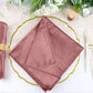 5 Pack of Velvet Dusty Rose Premium Sheen Finish Cloth Dinner Napkins 20 Inch x 20 Inch 