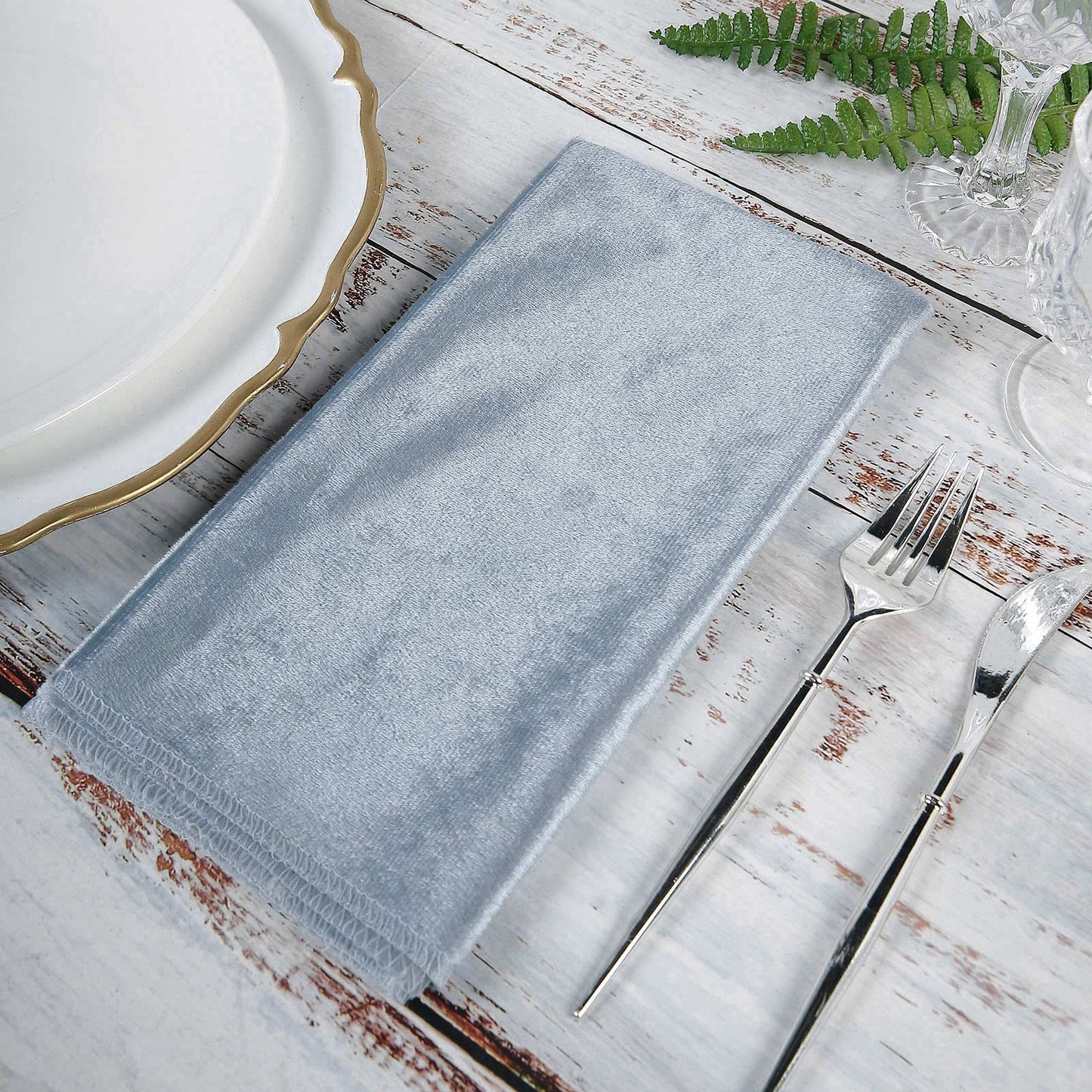 Cloth Dinner Napkins In Dusty Blue With Sheen Finish 20x20 Inch