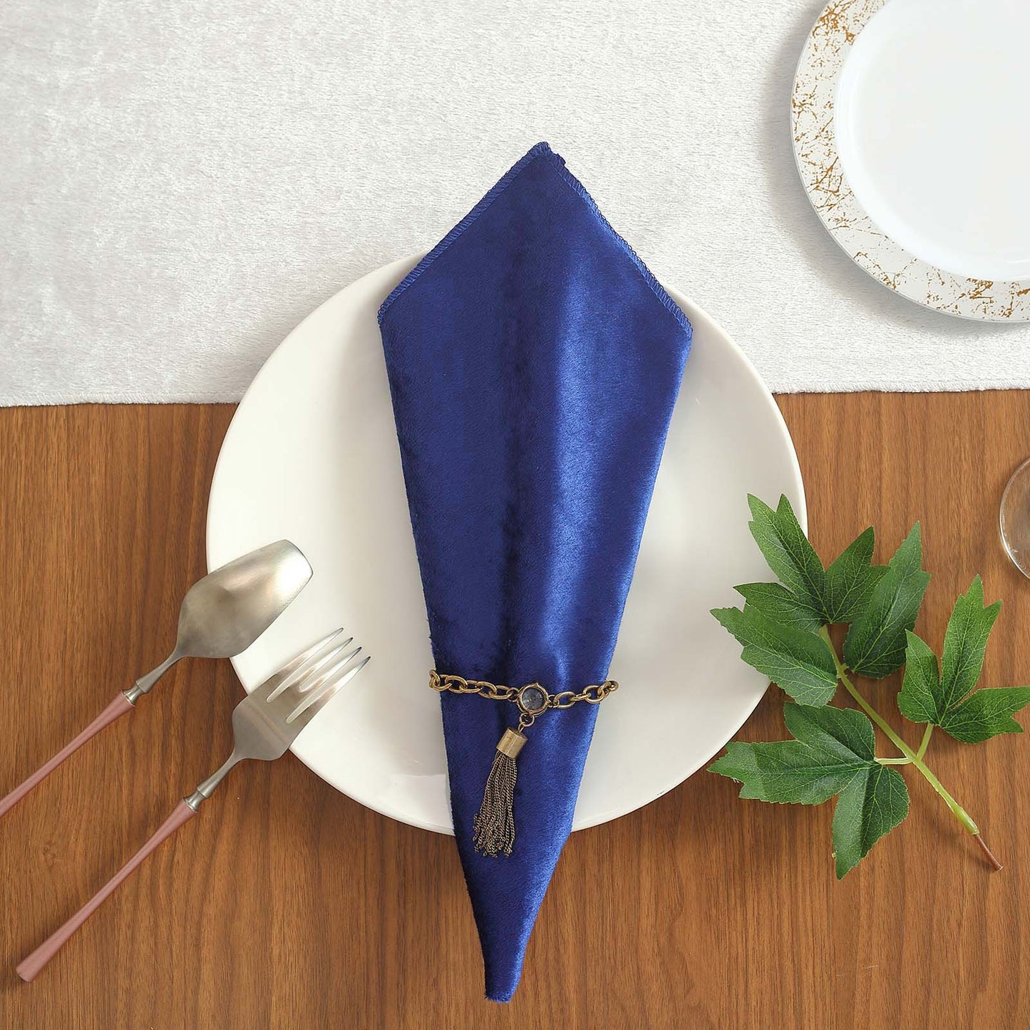 5 Pack | Royal Blue Premium Sheen Finish Velvet Cloth Dinner Napkins