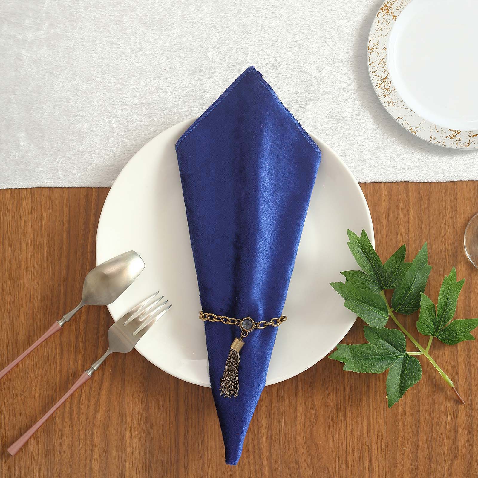 5 Pack | Royal Blue Premium Sheen Finish Velvet Cloth Dinner Napkins