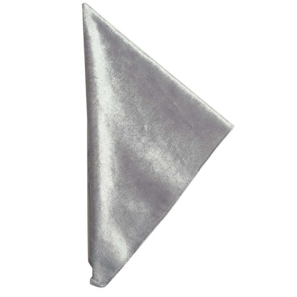 5 Pack | Silver Premium Sheen Finish Velvet Cloth Dinner Napkins