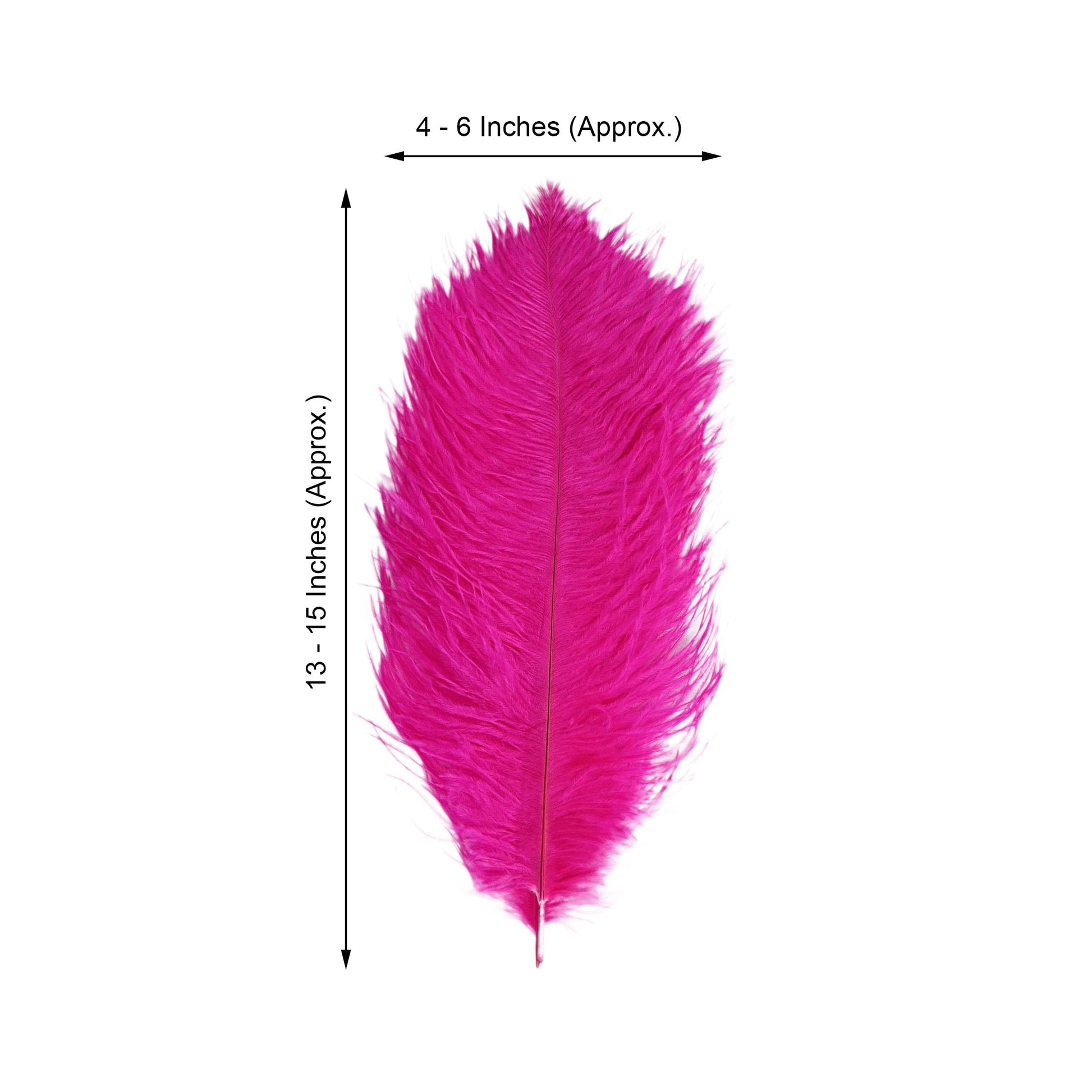 12 Pack | 13-15inch Fuchsia Natural Plume Real Ostrich Feathers, DIY Centerpiece Fillers