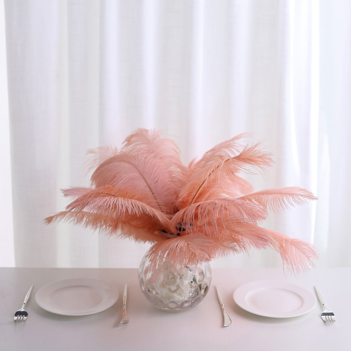 12 Pack | 13"-15" Mauve Natural Plume Real Ostrich Feathers, DIY Centerpiece Fillers