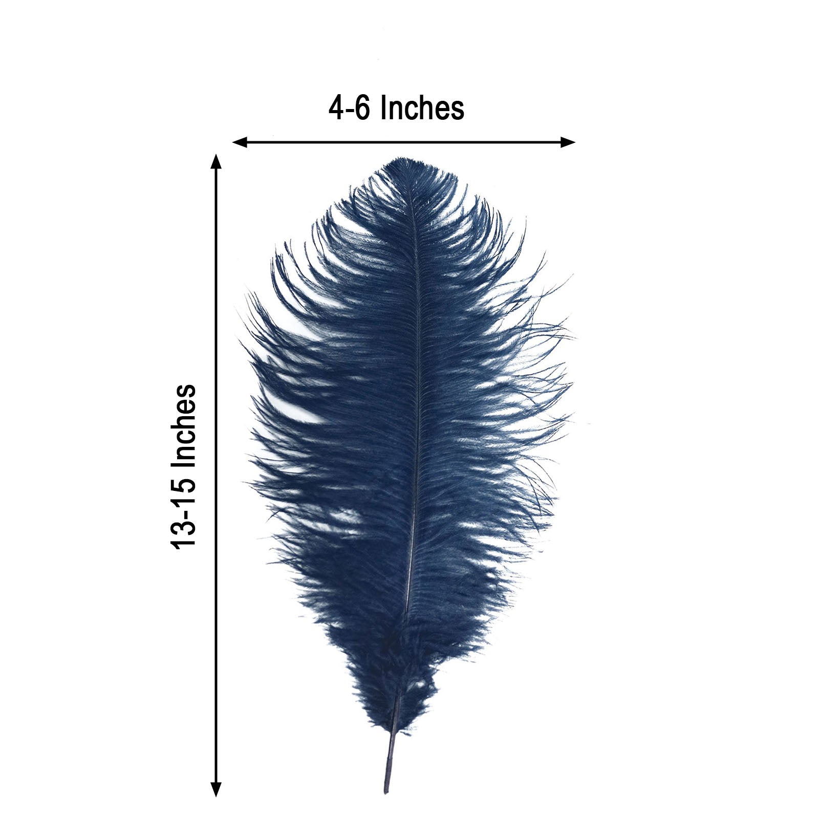 Navy blue natural plume real ostrich feathers, 13"-15" long.