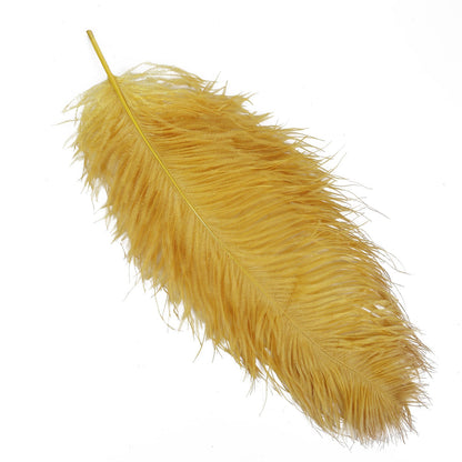 24 Inch To 26 Inch Sized Centerpiece Filler Gold Colored Natural Plume Ostrich Feathers 12 Pack