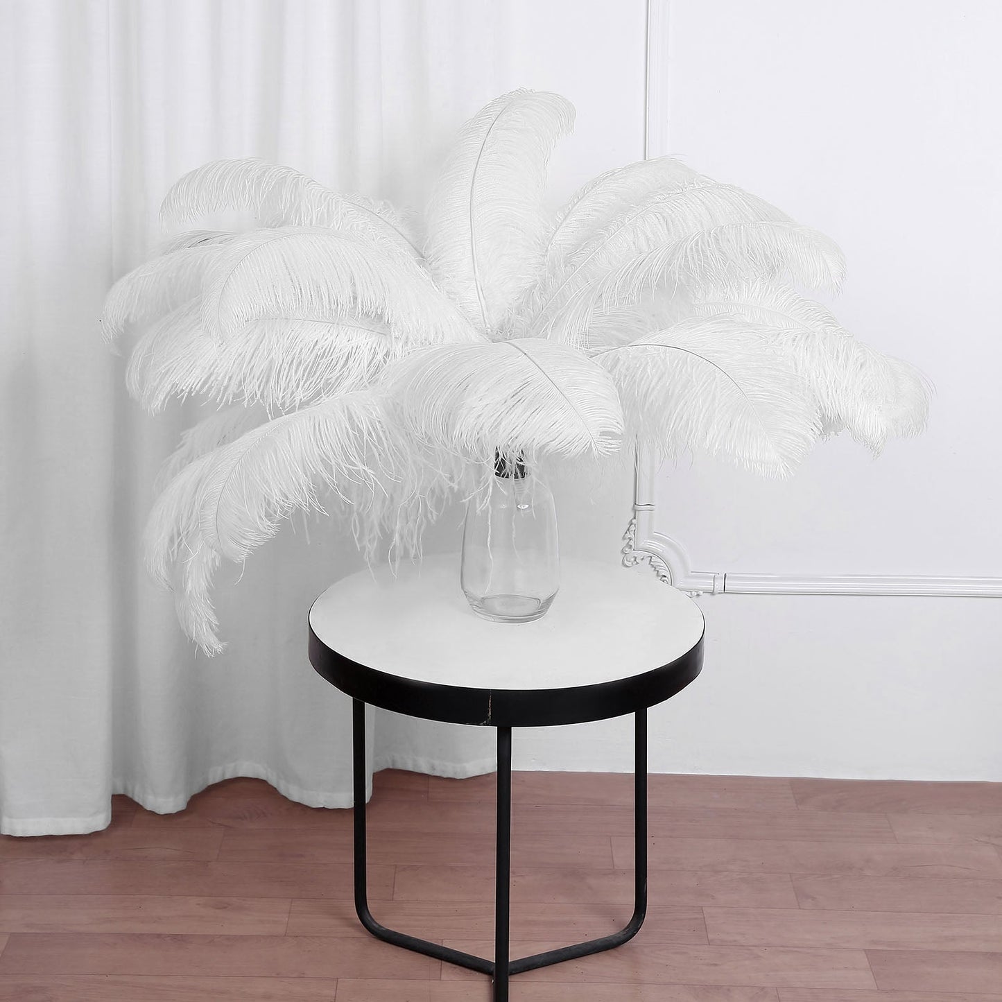 12 Pack | White Natural Plume Ostrich Feathers Centerpiece Filler - 24"-26"