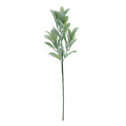 24" Tall Frosted Green Artificial Lambs Ear Leaf Indoor Plant Stem