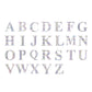 Iridescent alphabet stickers in a customizable banner format.