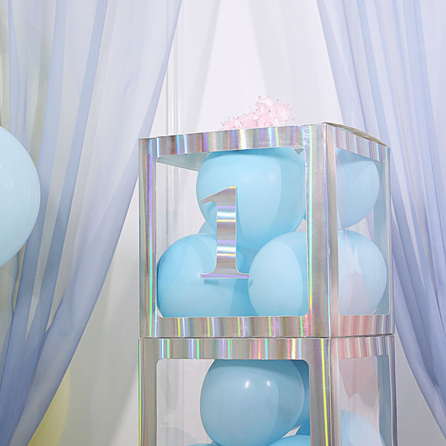 4 Pack - 5" Iridescent Large 0-9 Number Stickers Banner, Custom Milestone Age And Date Stick On Numbers - 1