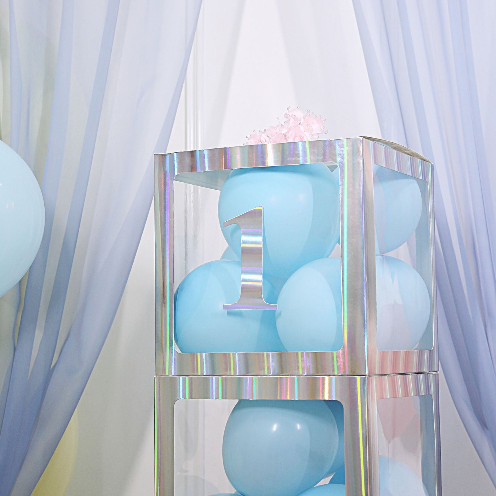 4 Pack - 5" Iridescent Large 0-9 Number Stickers Banner, Custom Milestone Age And Date Stick On Numbers - 1