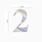 Iridescent 5" number sticker, customizable, featuring the number 2.