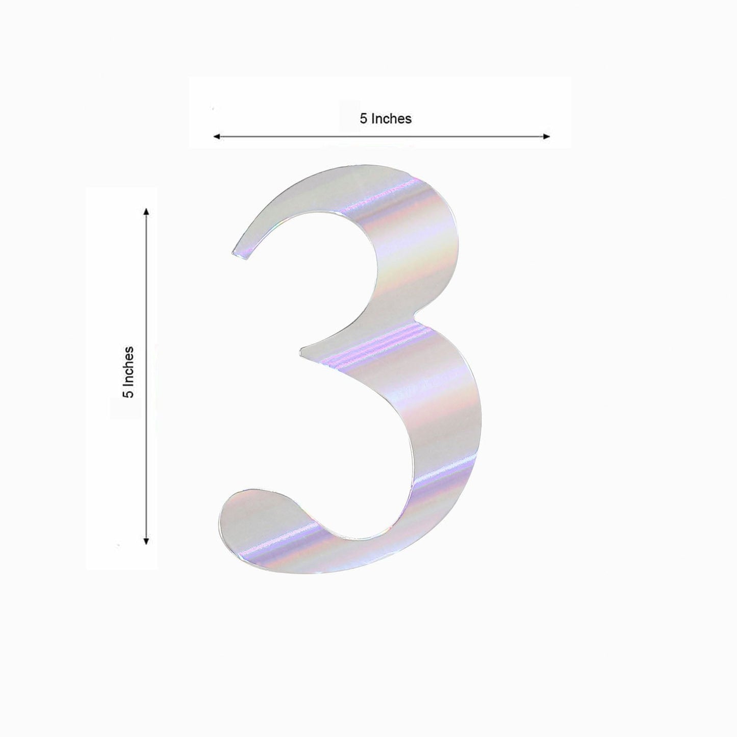 4 Pack - 5" Iridescent Large 0-9 Number Stickers Banner, Custom Milestone Age And Date Stick On Numbers - 3