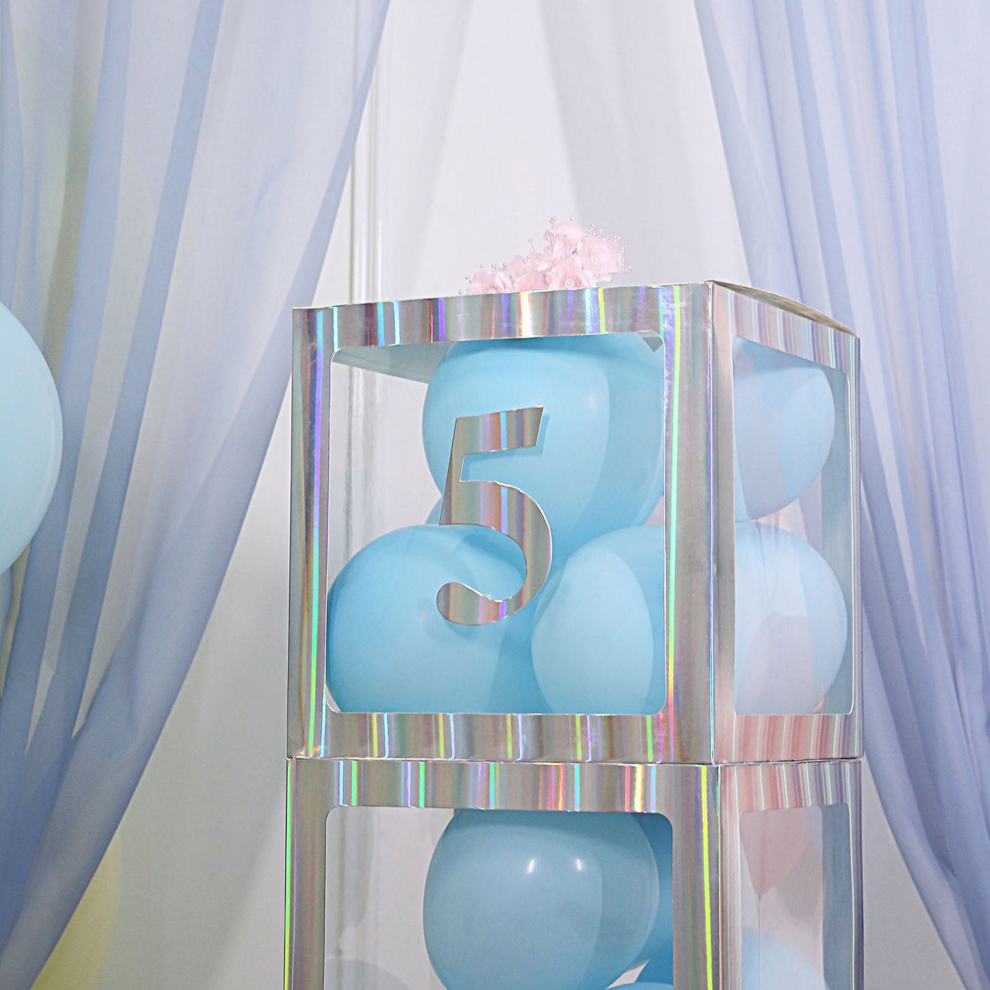 4 Pack - 5" Iridescent Large 0-9 Number Stickers Banner, Custom Milestone Age And Date Stick On Numbers - 5