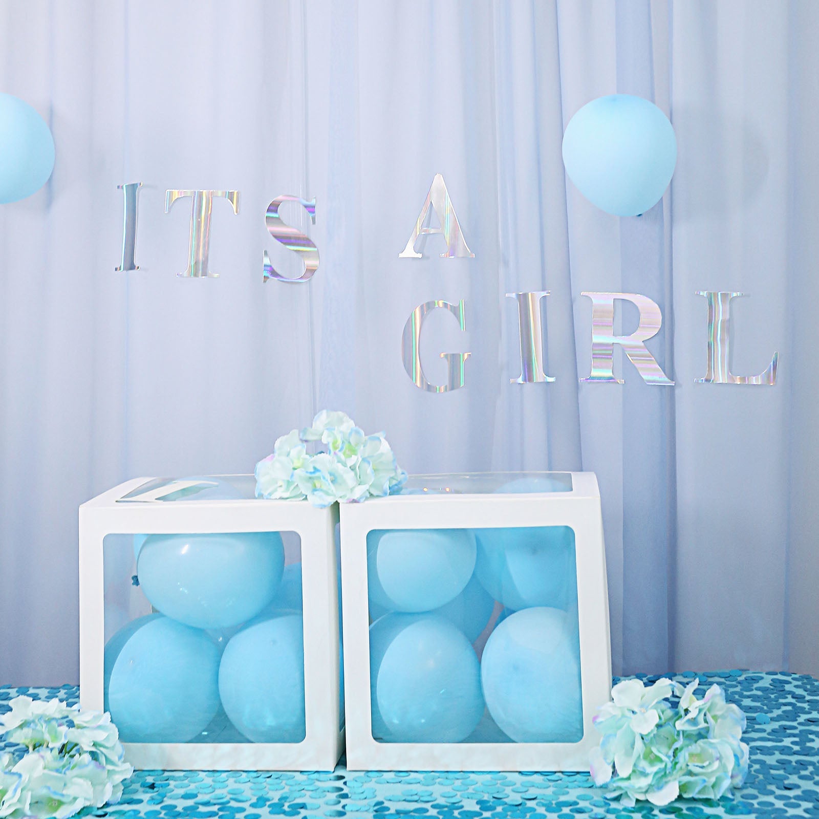 4 Pack - 5" Iridescent Alphabet Stickers Banner, Customizable Stick on Letters - S