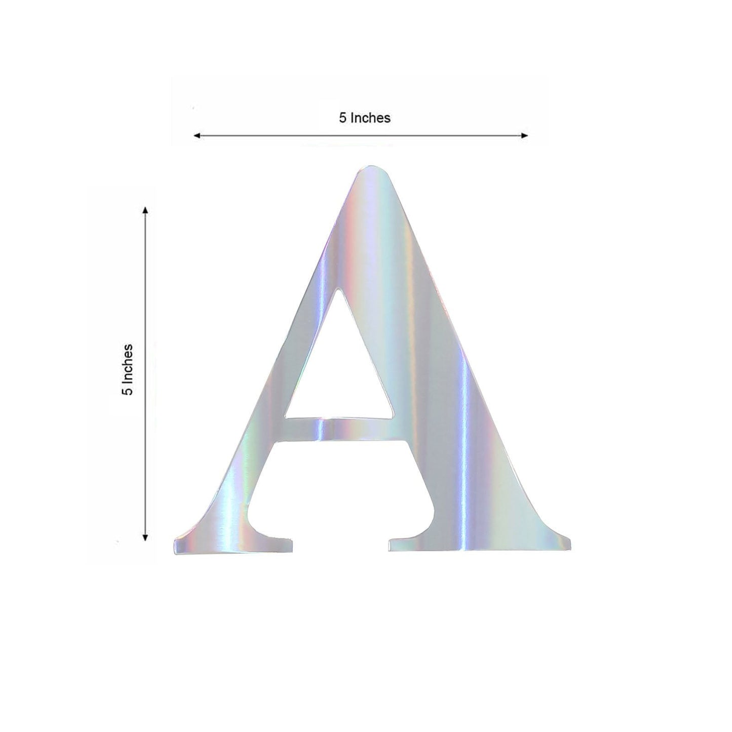 Iridescent 5" letter sticker "A" for customizable banners.