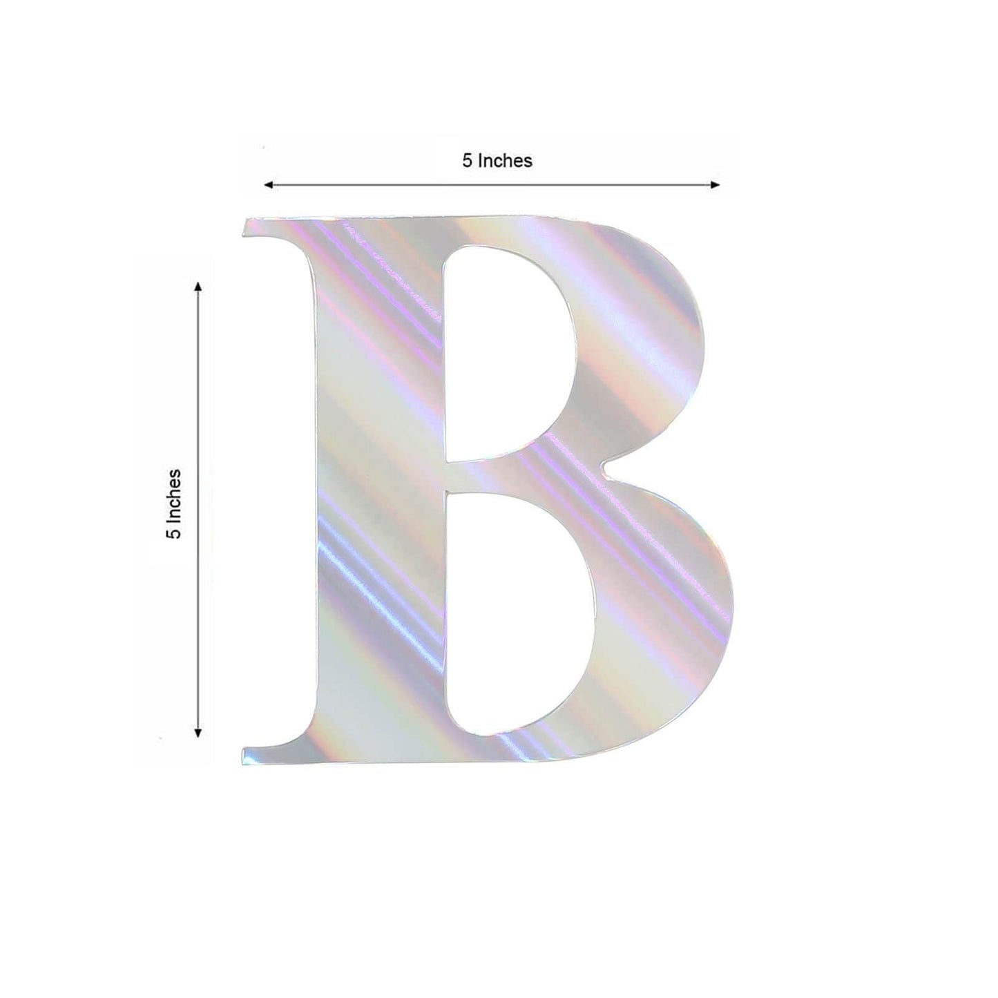 Iridescent "B" letter sticker, 5 inches, customizable for banners.