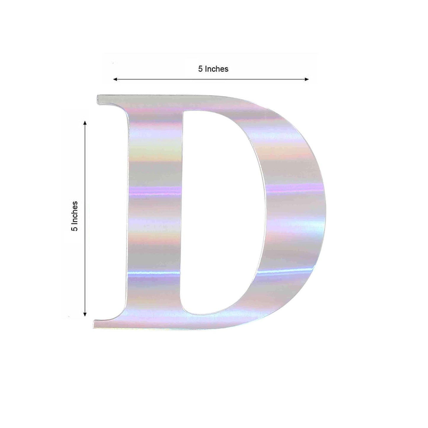Iridescent 5-inch letter "D" sticker for customizable banners.
