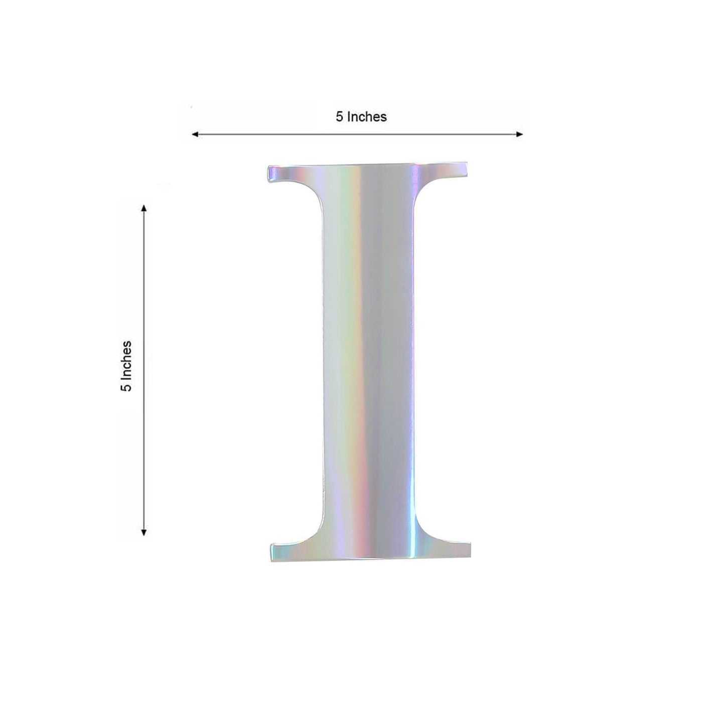 4 Pack - 5" Iridescent Alphabet Stickers Banner, Customizable Stick on Letters - I