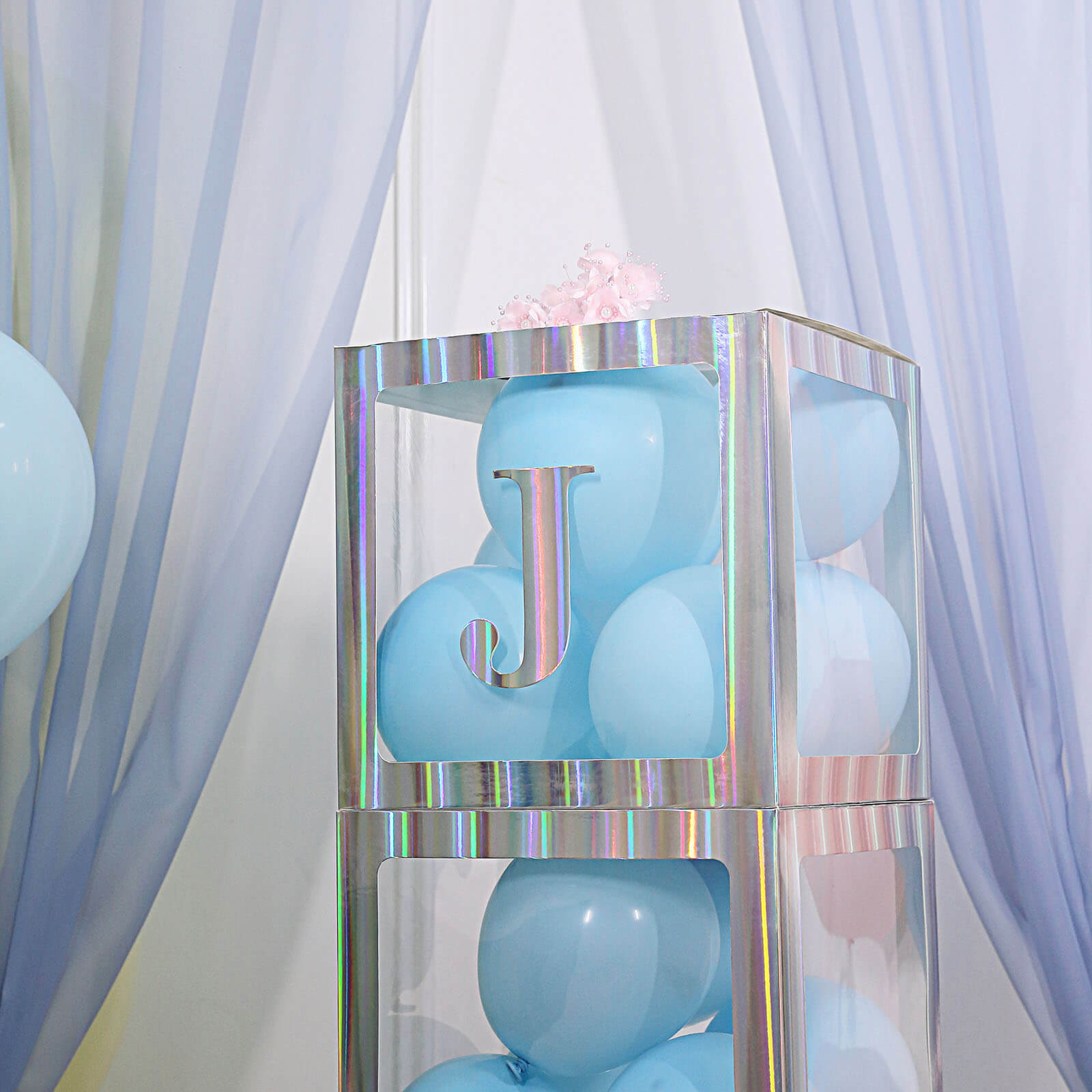 4 Pack - 5" Iridescent Alphabet Stickers Banner, Customizable Stick on Letters - J