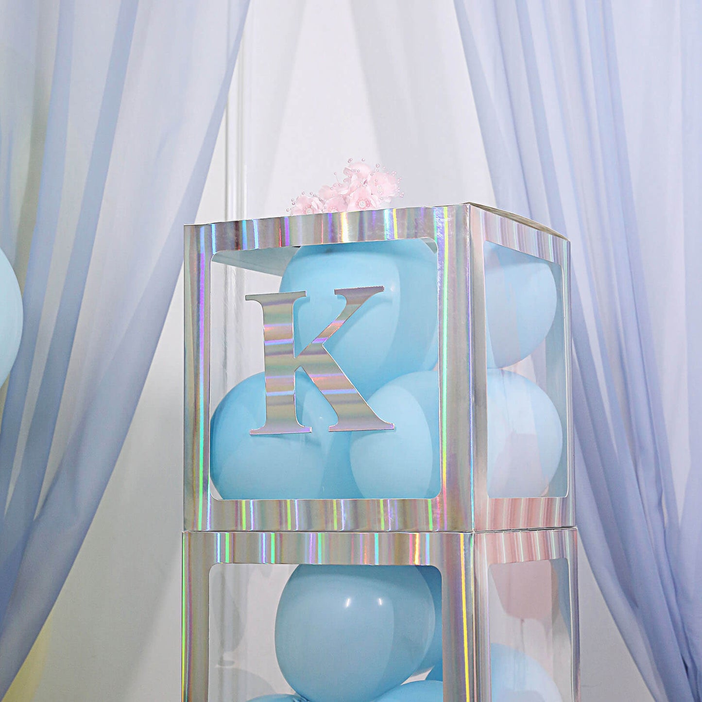 4 Pack - 5" Iridescent Alphabet Stickers Banner, Customizable Stick on Letters - K