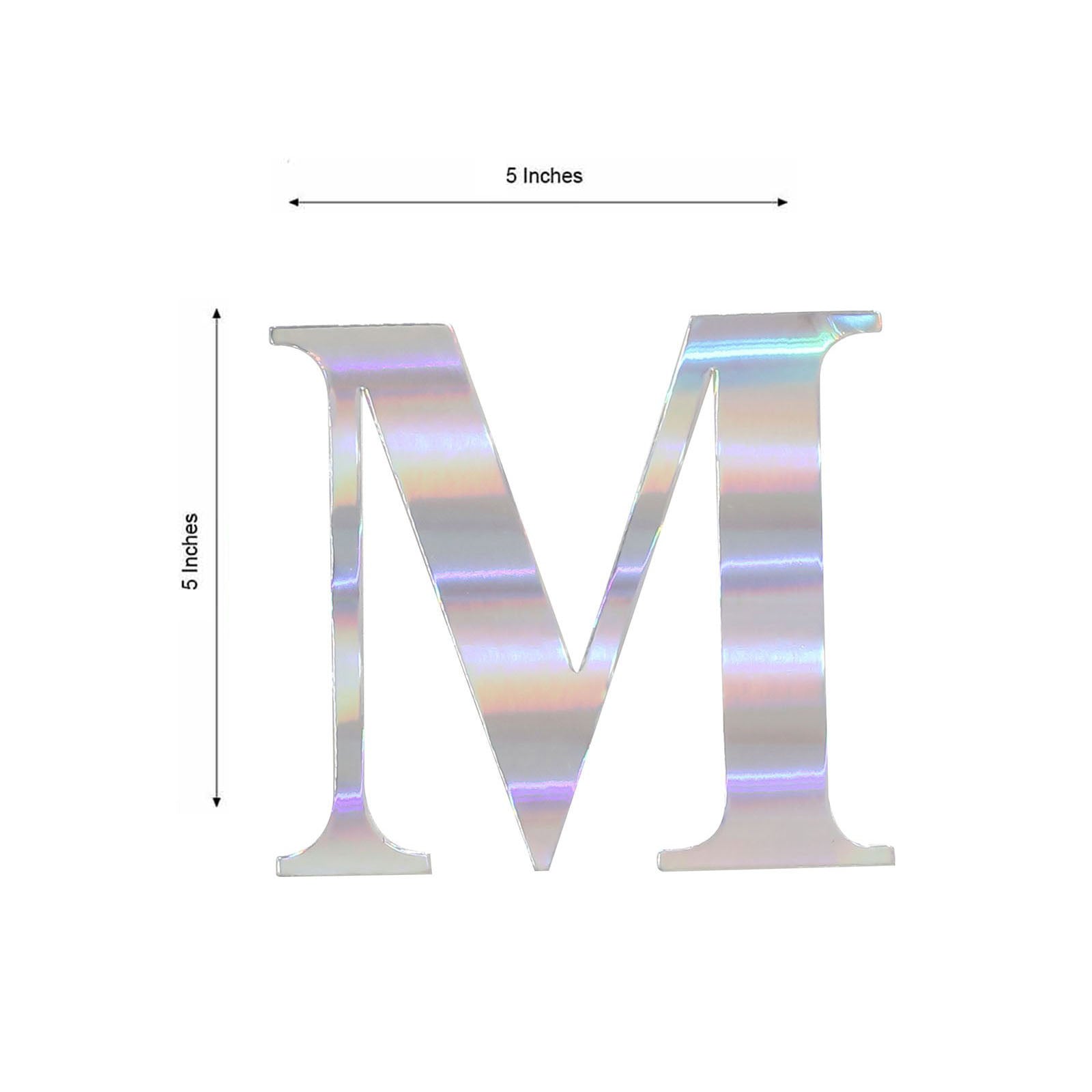 4 Pack - 5" Iridescent Alphabet Stickers Banner, Customizable Stick on Letters - M