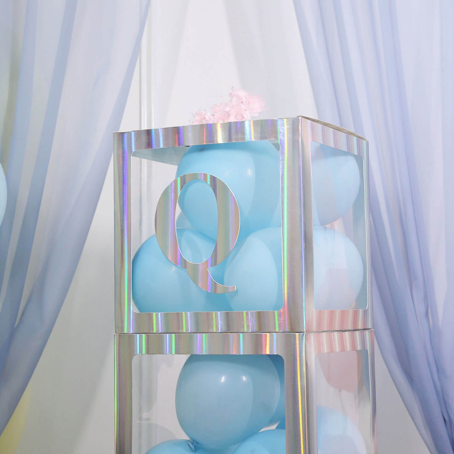 4 Pack - 5" Iridescent Large Alphabet Stickers Banner, Custom Text Stick On Letters - Q