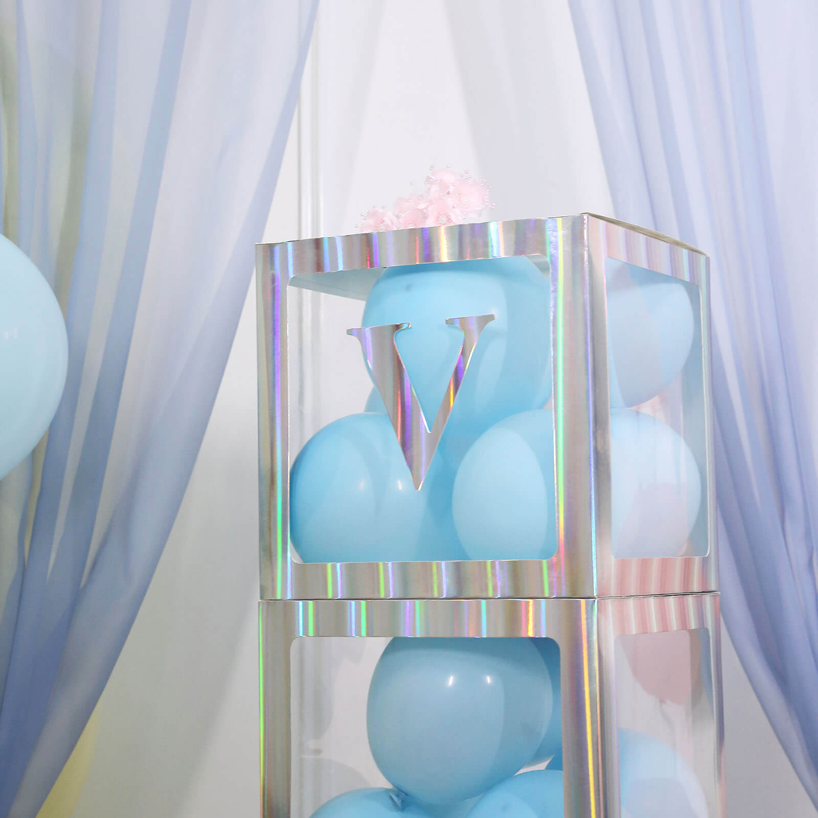 4 Pack - 5" Iridescent Alphabet Stickers Banner, Customizable Stick on Letters - V