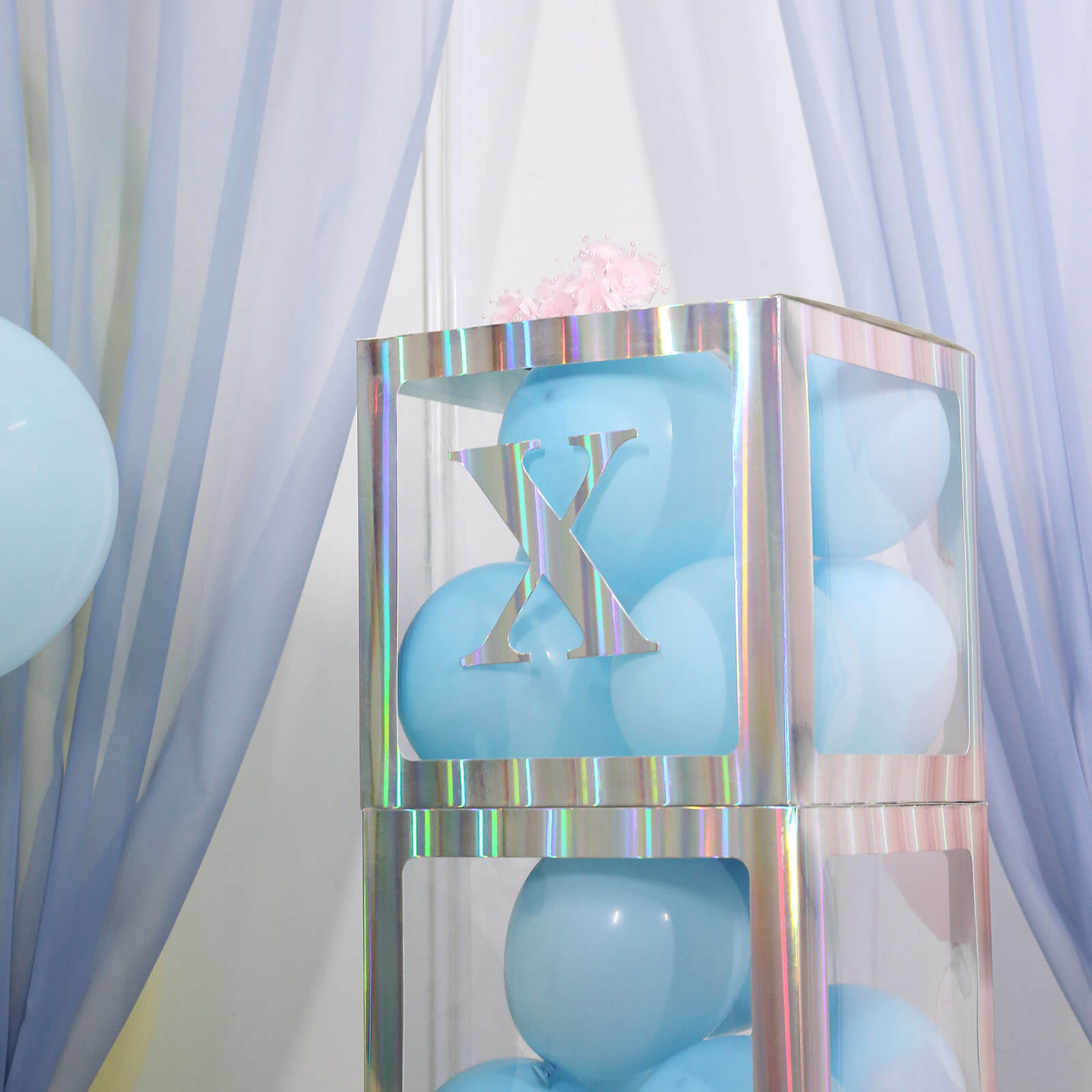 4 Pack - 5" Iridescent Alphabet Stickers Banner, Customizable Stick on Letters - X