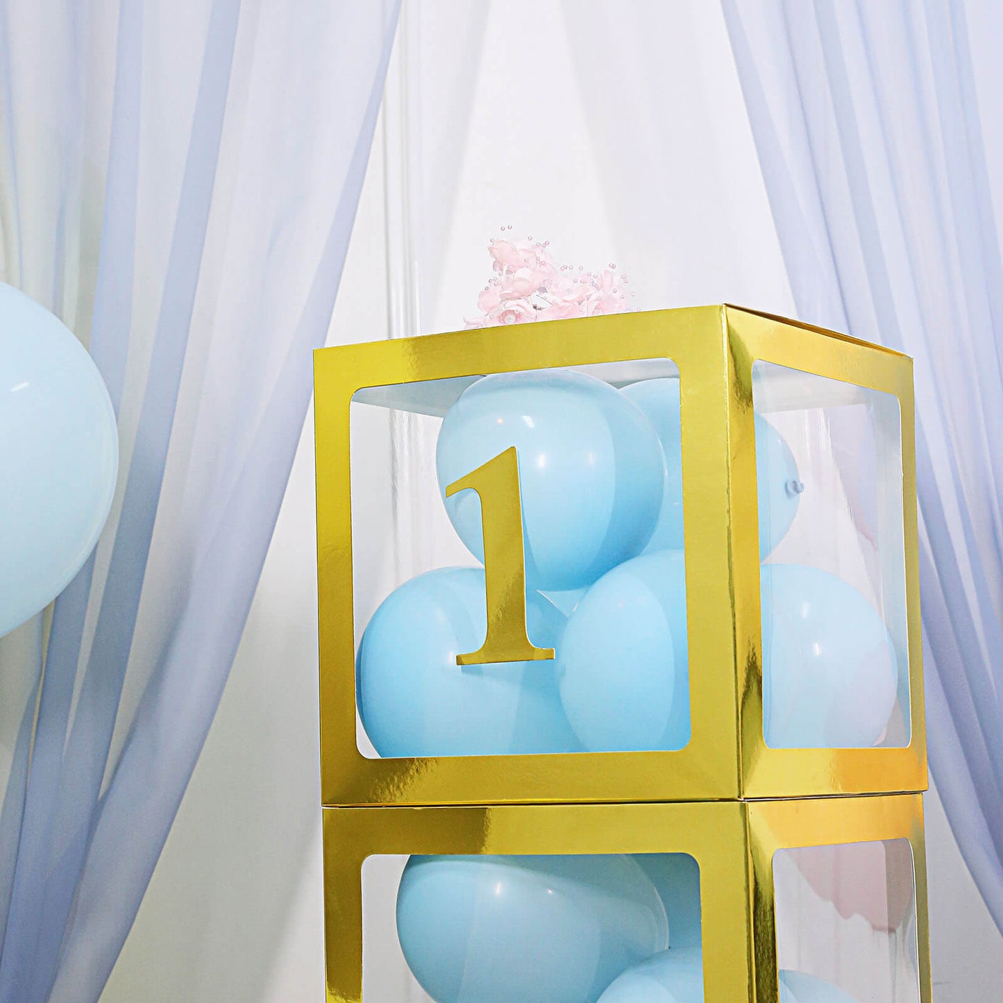 4 Pack - 5" Metallic Gold Number Stickers Banner, Customizable Stick on Gold Numbers - 1