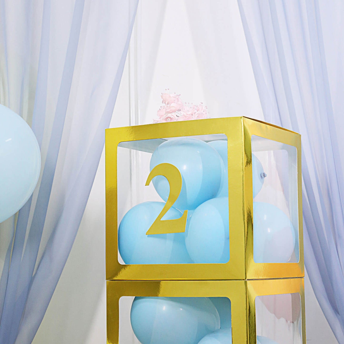 4 Pack - 5" Metallic Gold Number Stickers Banner, Customizable Stick on Gold Numbers - 2