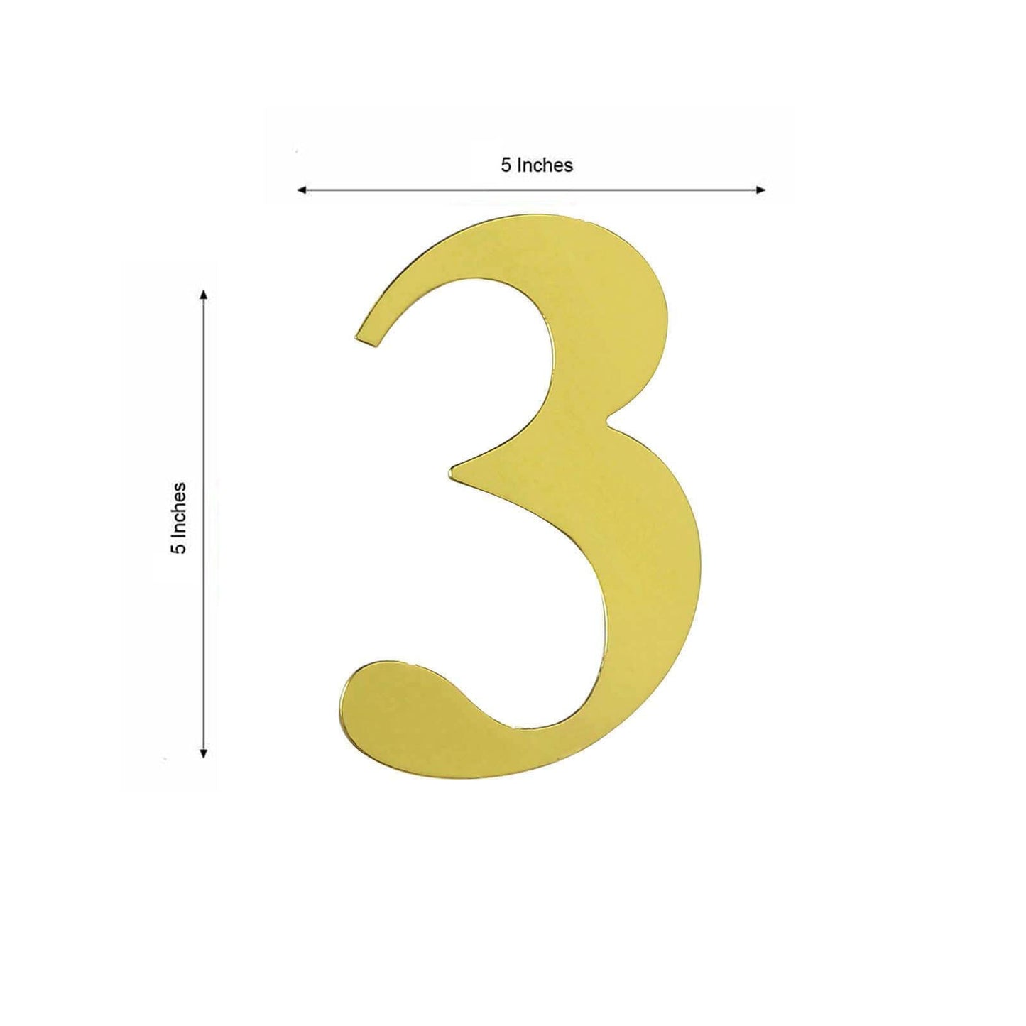 4 Pack - 5" Gold Large 0-9 Number Stickers Banner, Custom Milestone Age And Date Stick On Numbers - 3