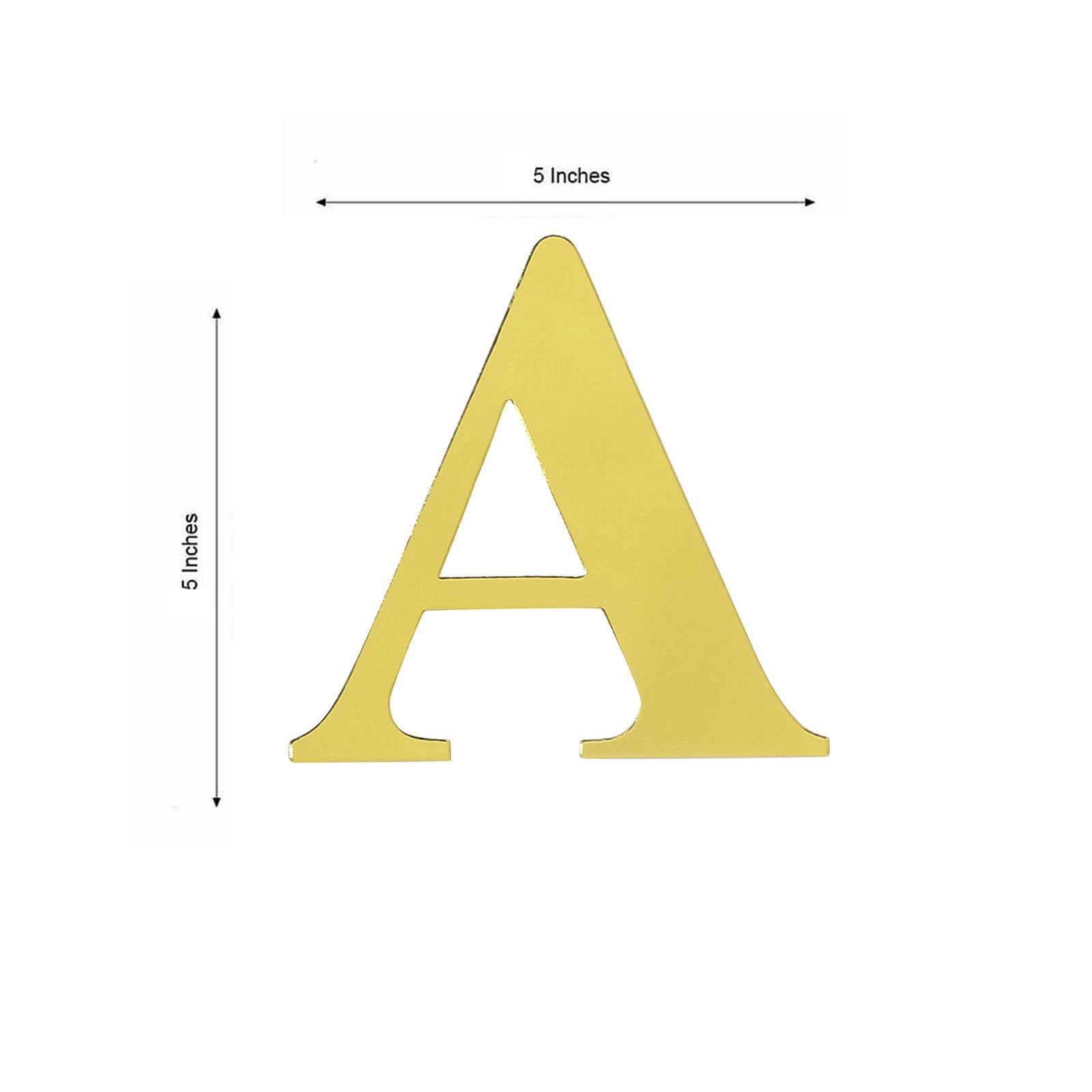 4 Pack - 5" Metallic Gold Alphabet Stickers Banner, Customizable Stick on Gold Letters & Numbers