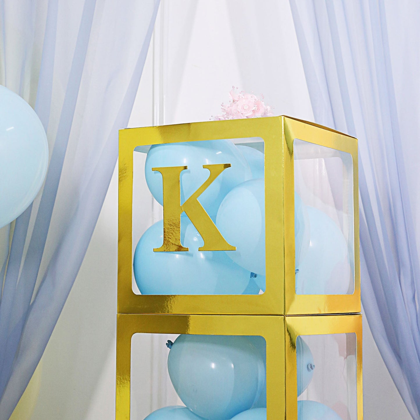 4 Pack - 5" Metallic Gold Alphabet Stickers Banner, Customizable Stick on Gold Letters - K