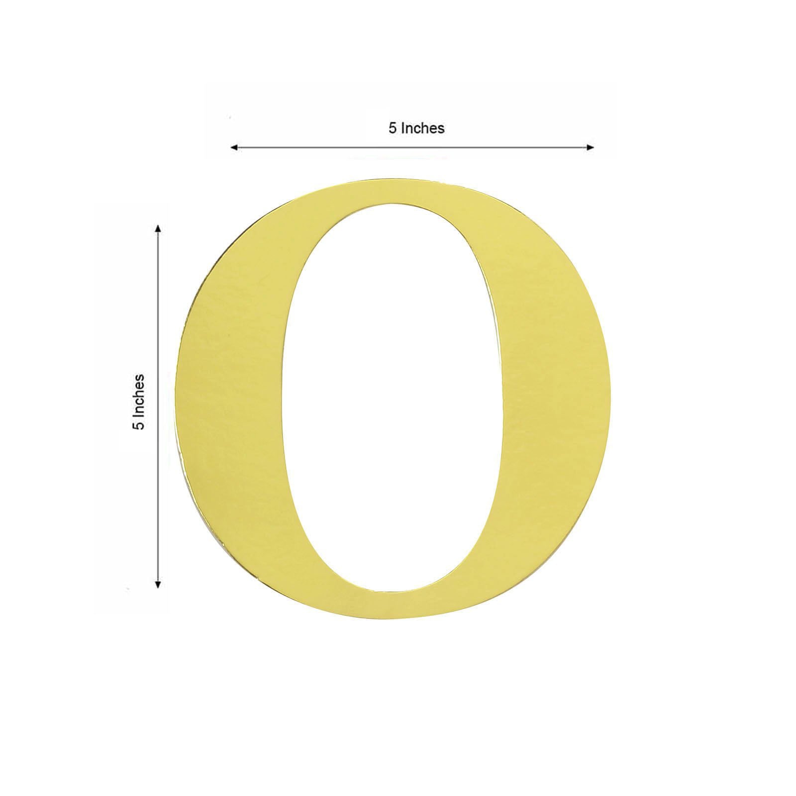 4 Pack - 5" Metallic Gold Alphabet Stickers Banner, Customizable Stick on Gold Letters - O