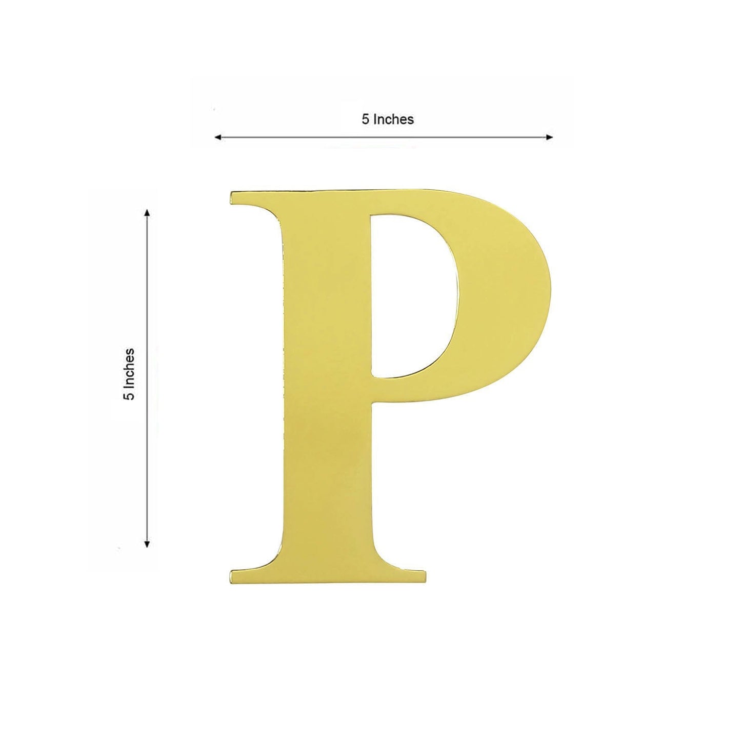 4 Pack - 5" Gold Large Alphabet Stickers Banner, Custom Text Stick On Letters - P