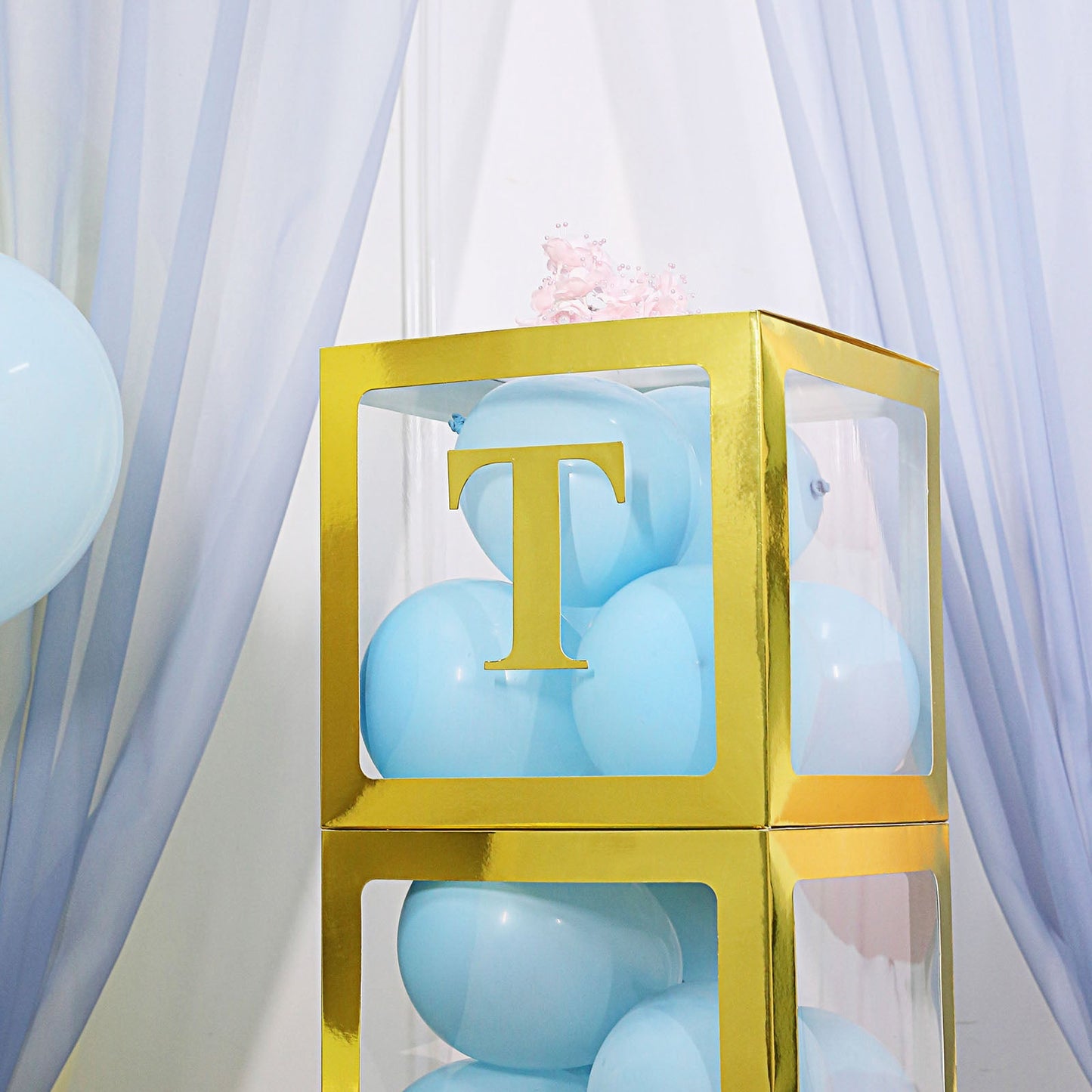 Metallic Gold 5 Inch Customizable Alphabet T Letter Stickers Banner 4 Pack