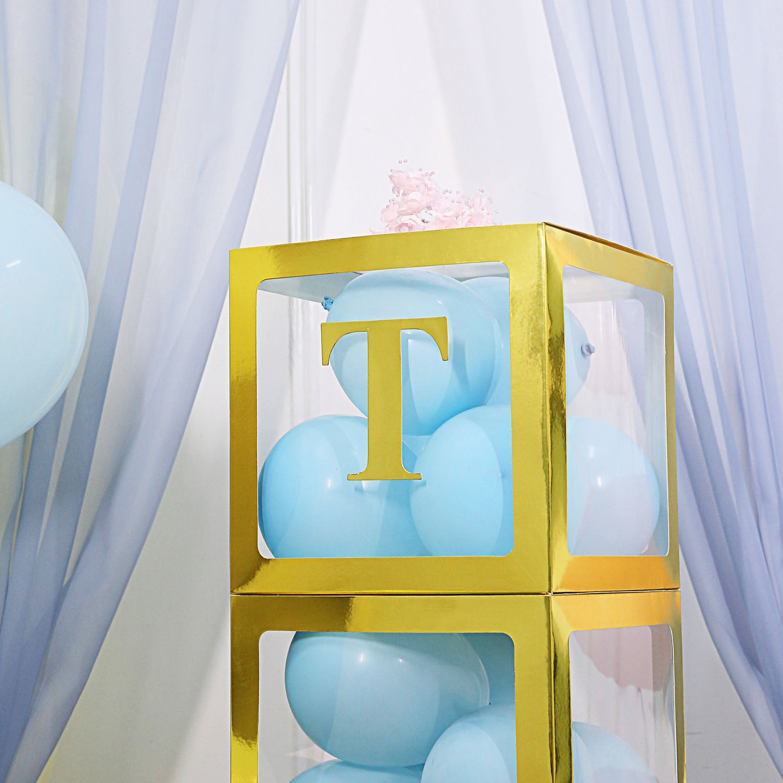 Metallic Gold 5 Inch Customizable Alphabet T Letter Stickers Banner 4 Pack