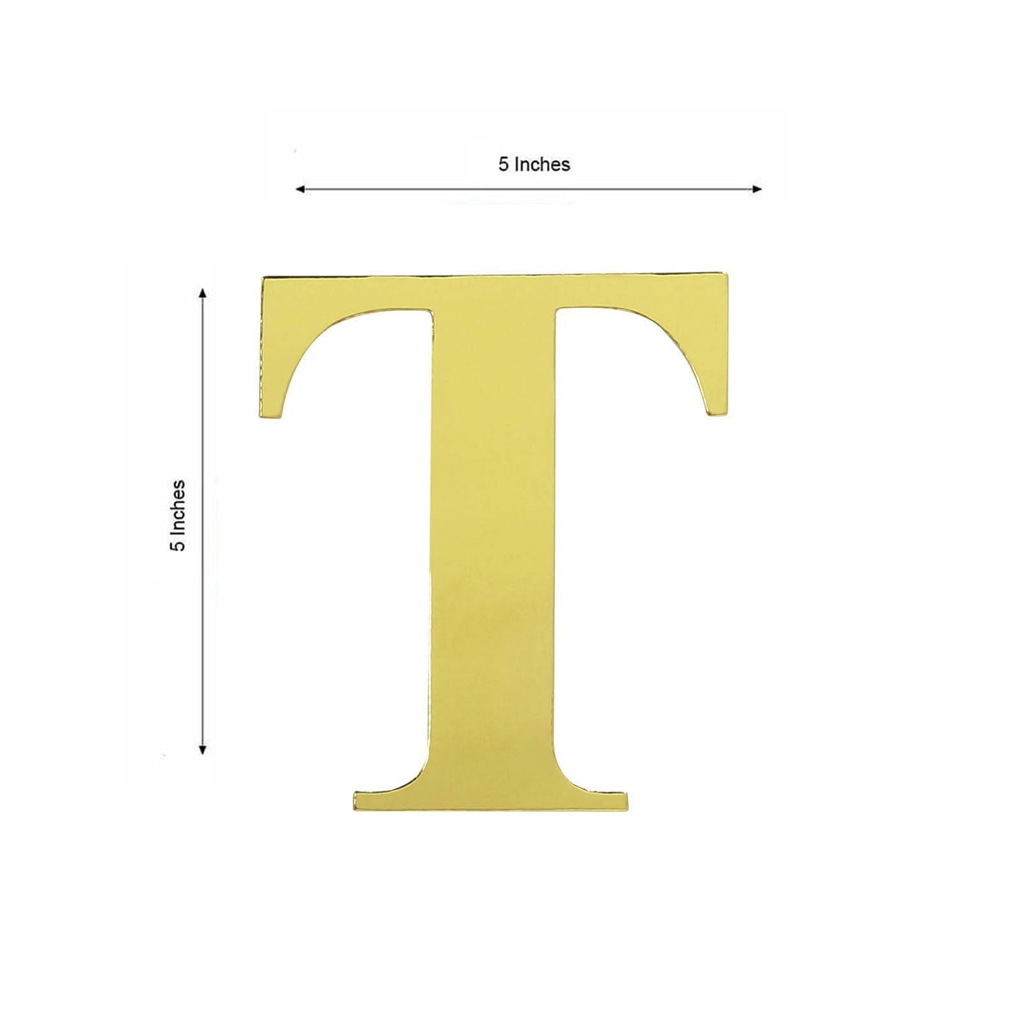 Customizable 5 Inch Metallic Gold Alphabet T Letter Stickers Banner 4 Pack