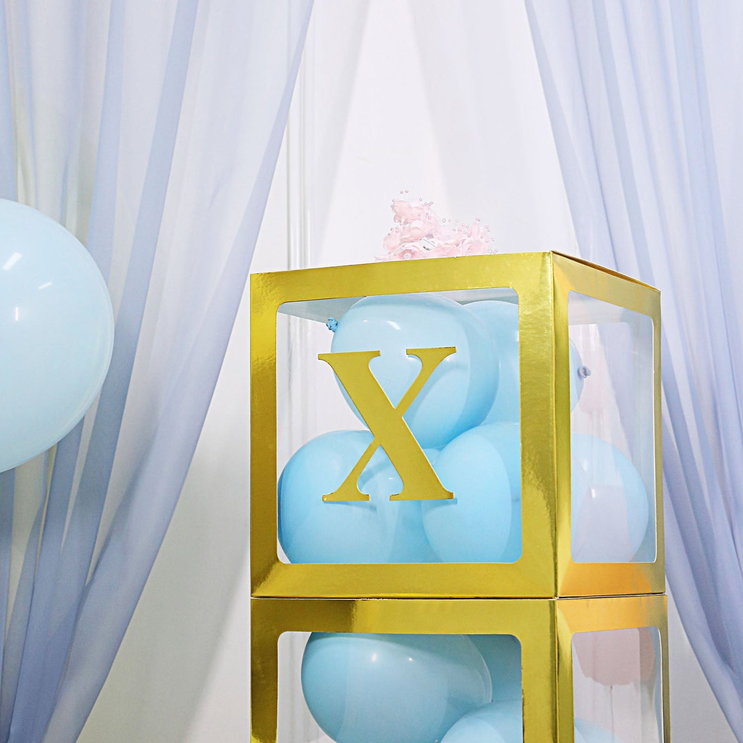 4 Pack - 5" Gold Large Alphabet Stickers Banner, Custom Text Stick On Letters - X