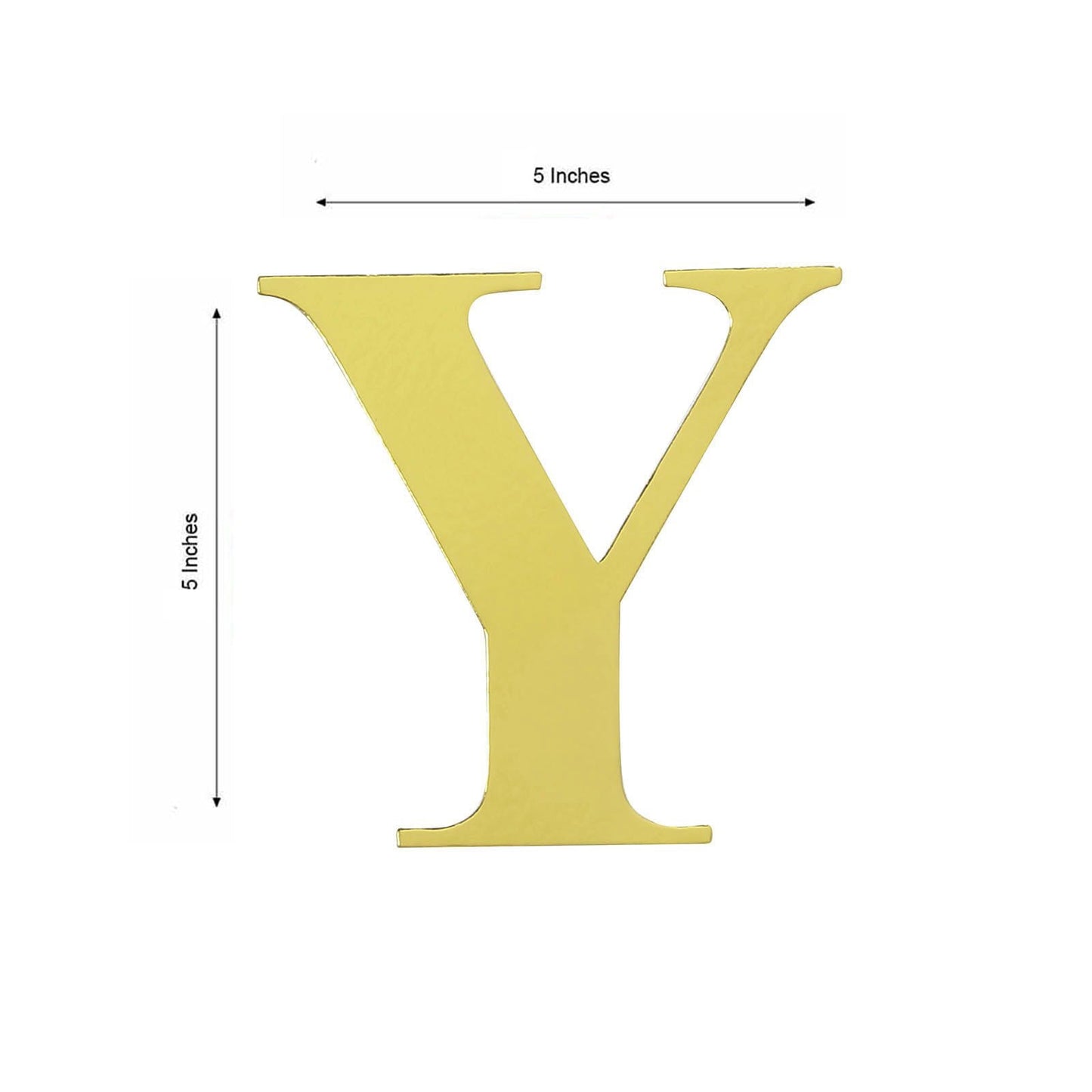 4 Pack - 5" Metallic Gold Alphabet Stickers Banner, Customizable Stick on Gold Letters - Y