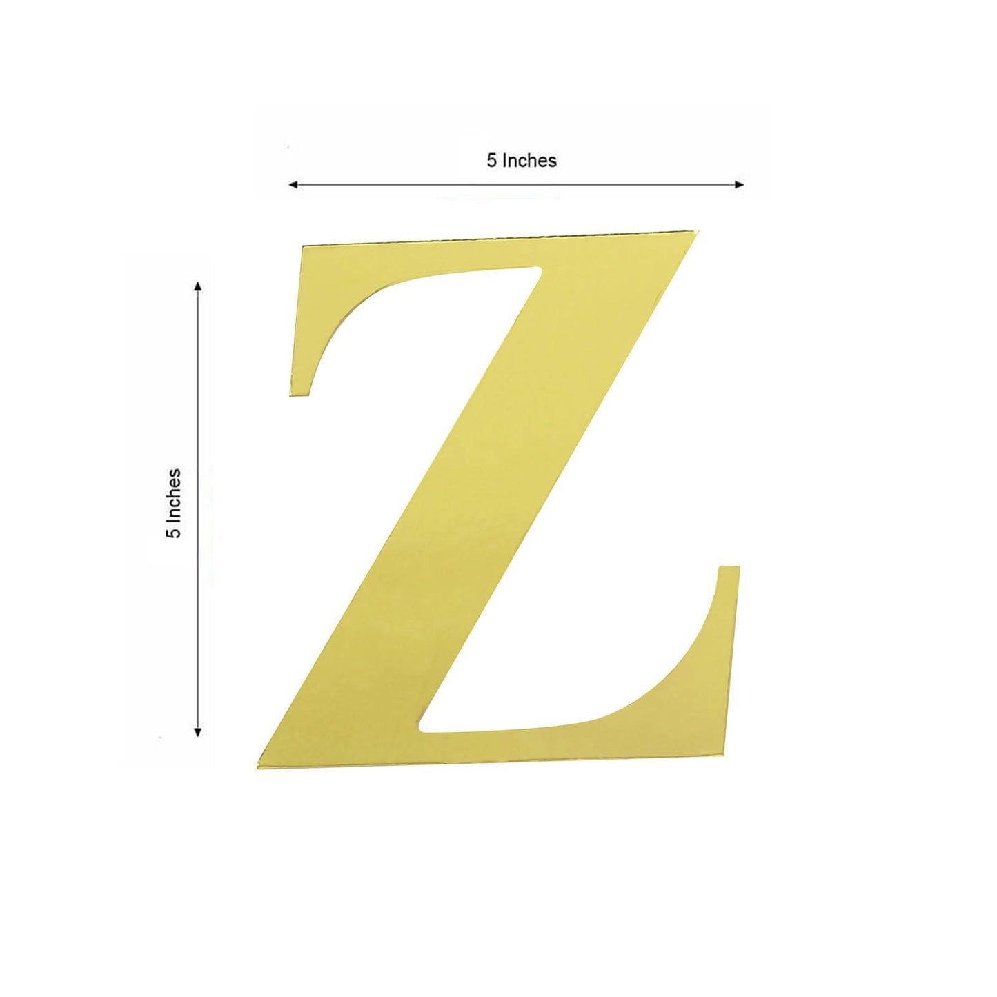 Customizable 5 Inch Metallic Gold Alphabet Z Letter Stickers Banner 4 Pack