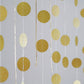 Gold circle dot party garland banner, 7.5ft hanging backdrop.