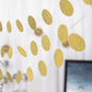 Gold circle dot paper garland banner hanging backdrop streamer.
