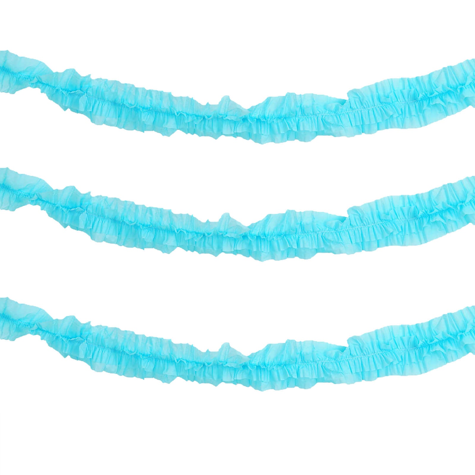 Blue Ruffled Tissue Paper Streamers Crepe Paper Backdrop 28 Feet 3 Rolls 