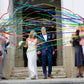 Assorted color confetti poppers for wedding send off celebration.