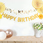 Happy Birthday Decor Gold Glittered 4 Feet Hanging Banner