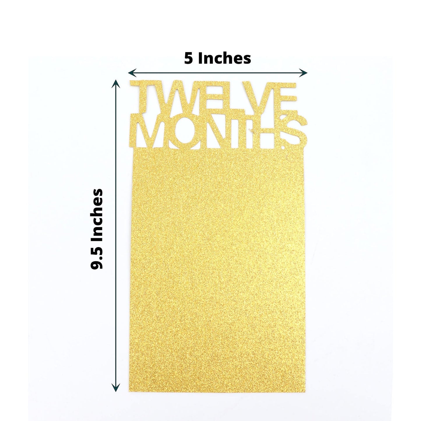 Gold 12 Month Milestone 1st Birthday Photo Backdrop Banner.
