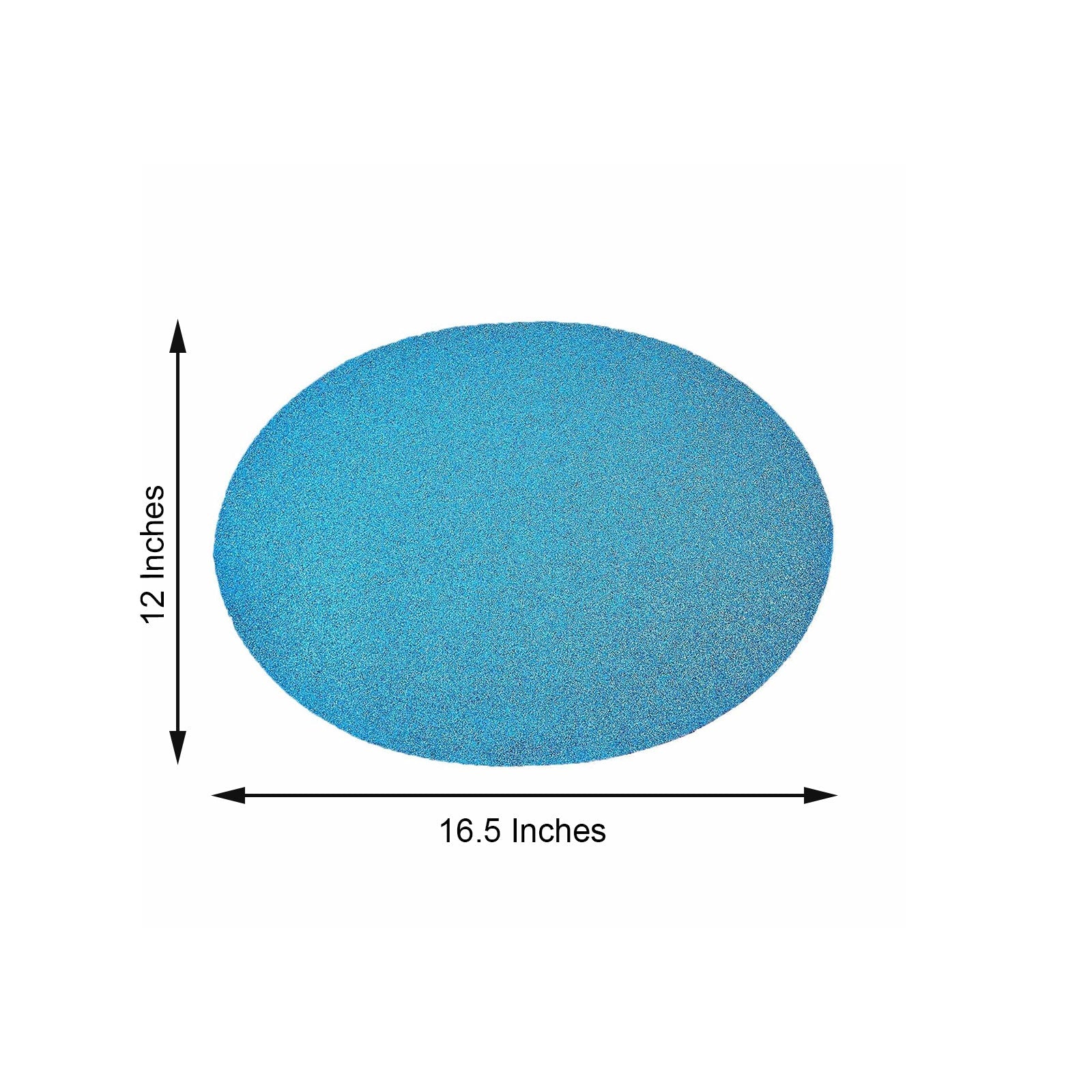 6 Pack Decorative Turquoise Glitter Placemats Oval Non Slip