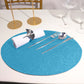 6 Pack Sparkle Turquoise Oval Table Mats Non Slip